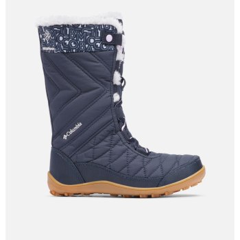 Columbia Minx Mid III Print Waterproof Omni-Heat, Botas Azules Para Niña | 478256-RTJ